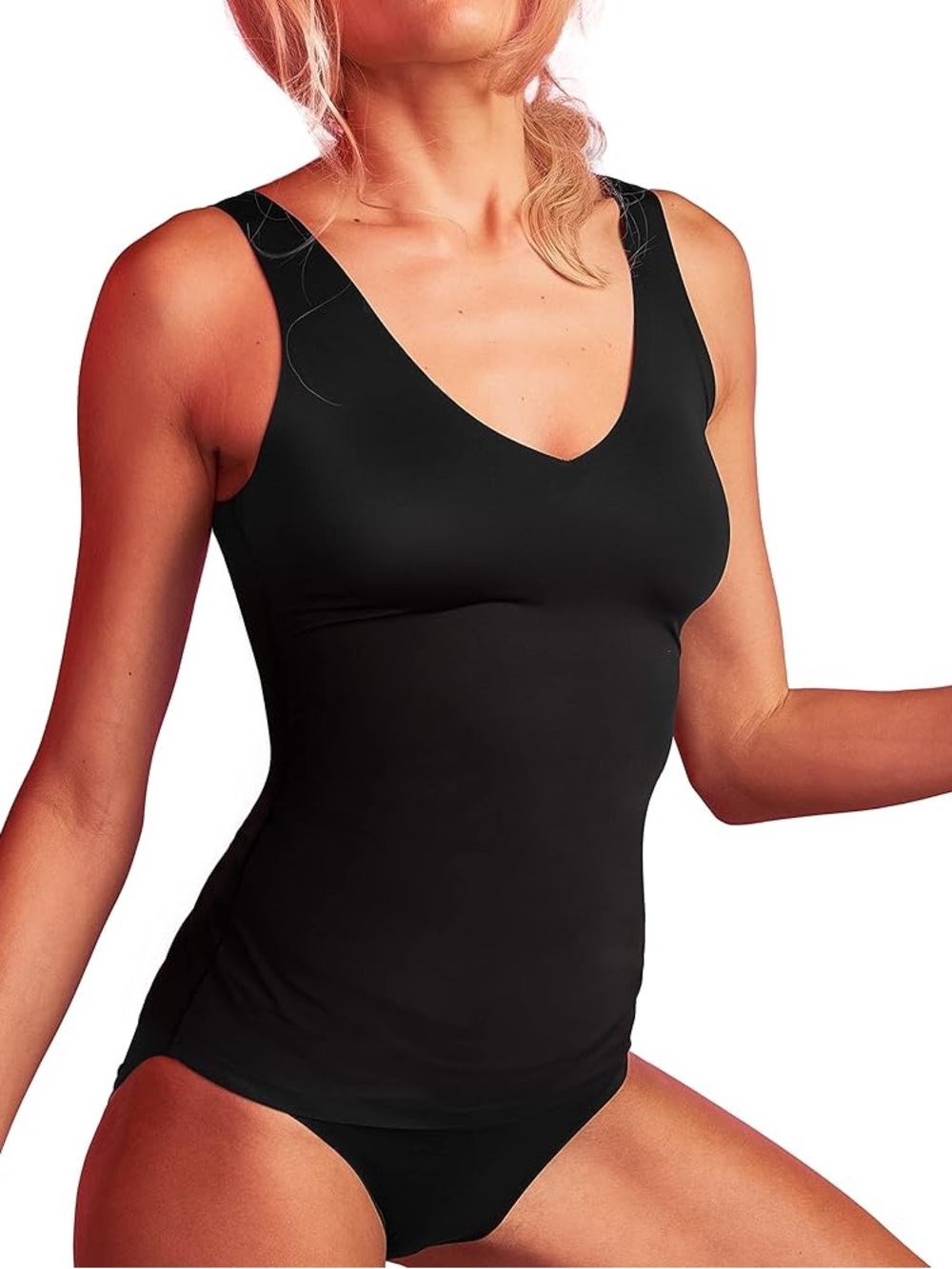 EBY Seamless Womens V Neck Tank Camisole Shapewear